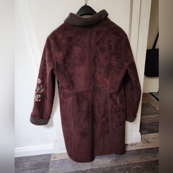 Unique embroidered faux leather lined jacket | EUC - Picture 5 of 7